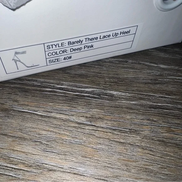 NWT Femme Barely There Lace Up Sandals in Deep Pink as seen on Hailey Bieber - Picture 13 of 15